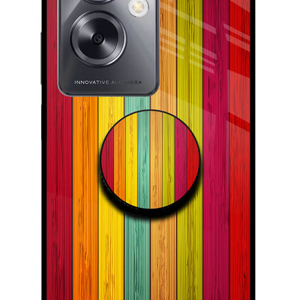 Multicolor Wooden Oppo A79 5G Pop Case by Casekaro