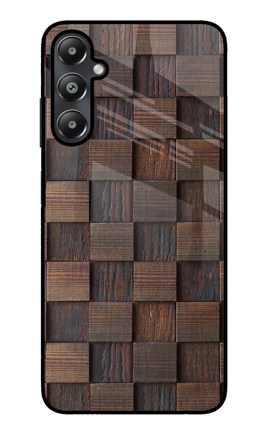 Wooden Cube Design Samsung A05s Back Cover, Glass case