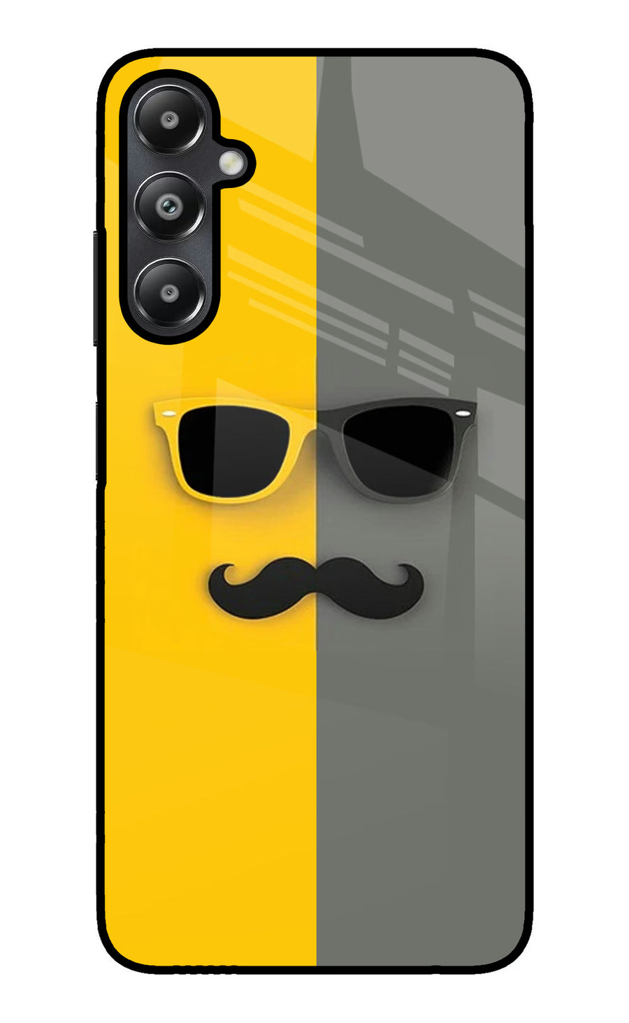 Sunglasses with Mustache Samsung A05s Back Cover, Glass case