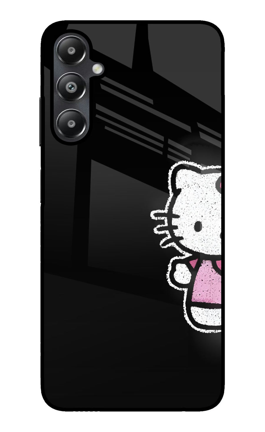 Kitty Charm Samsung A05s Back Cover, Glass case