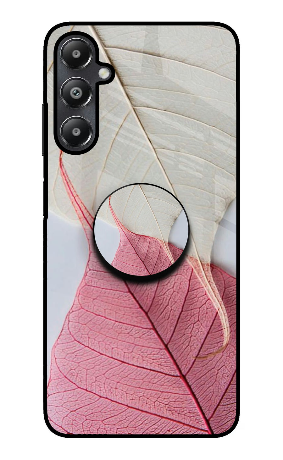 White Pink Leaf Samsung A05s Pop Case, Glass case