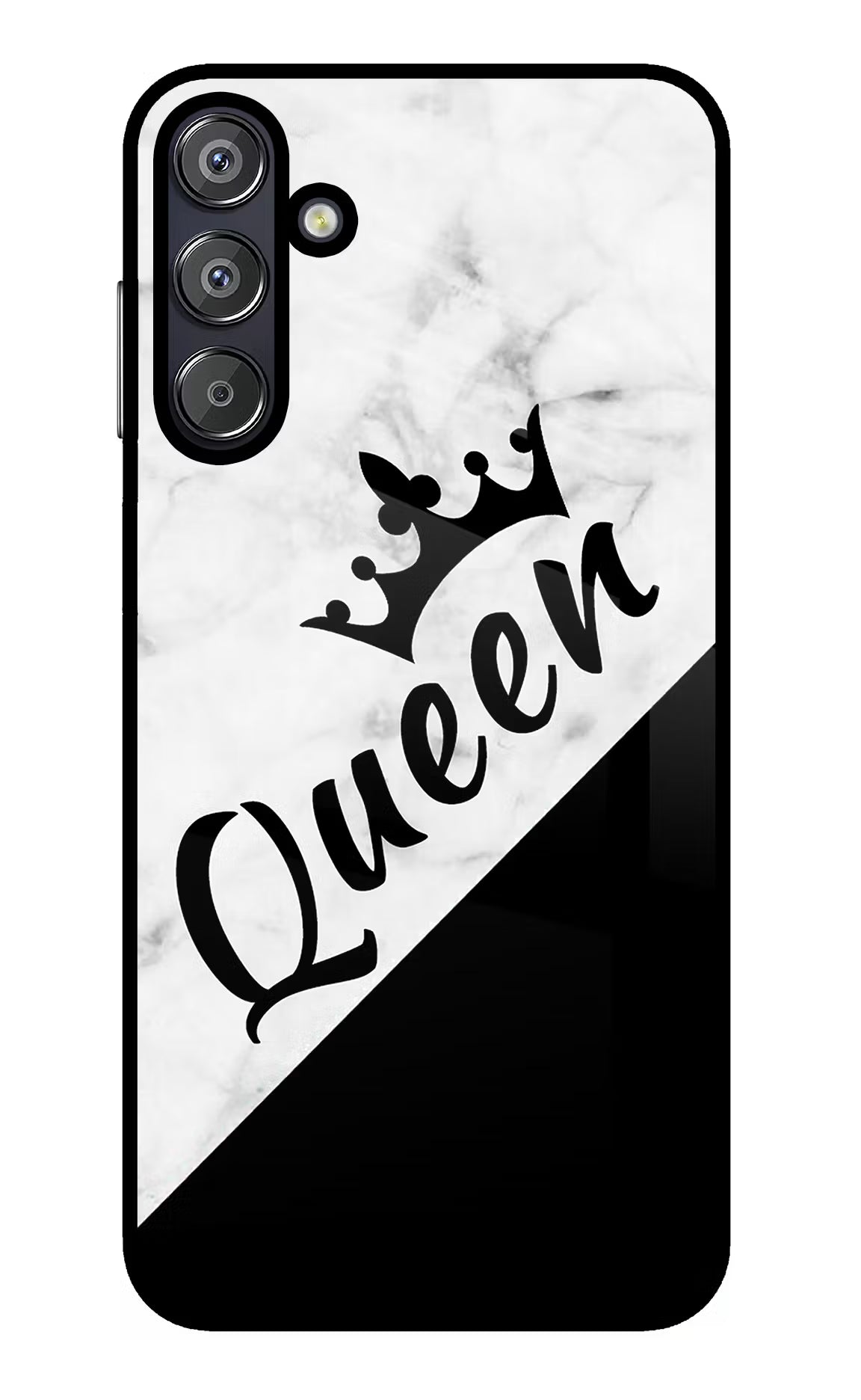 Queen Samsung F15 5G Glass Case Back Cover by Casekaro