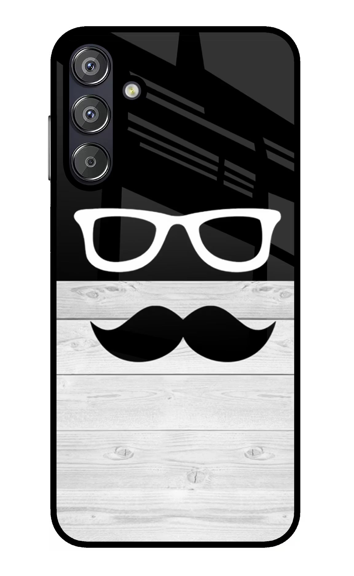 Mustache Samsung F15 5G Glass Case Back Cover by Casekaro