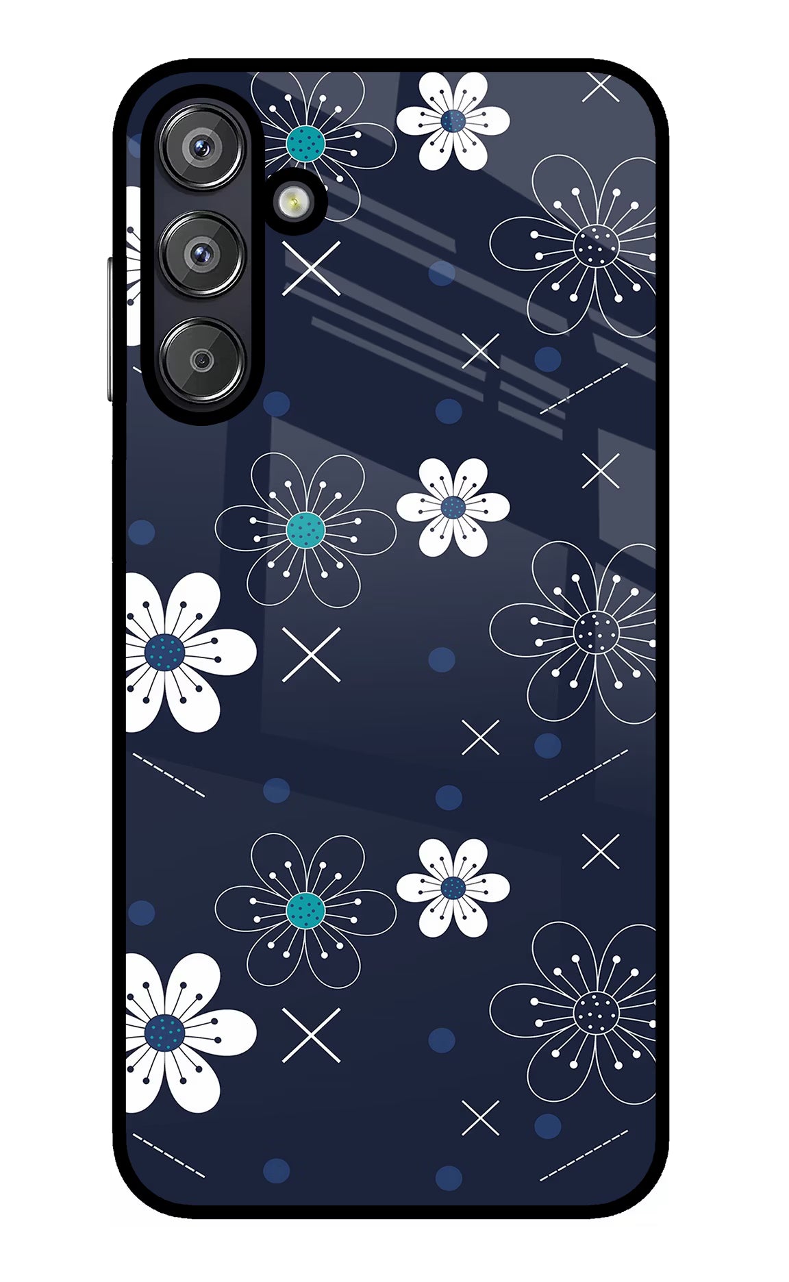 Flowers Samsung F15 5G Glass Case Back Cover by Casekaro