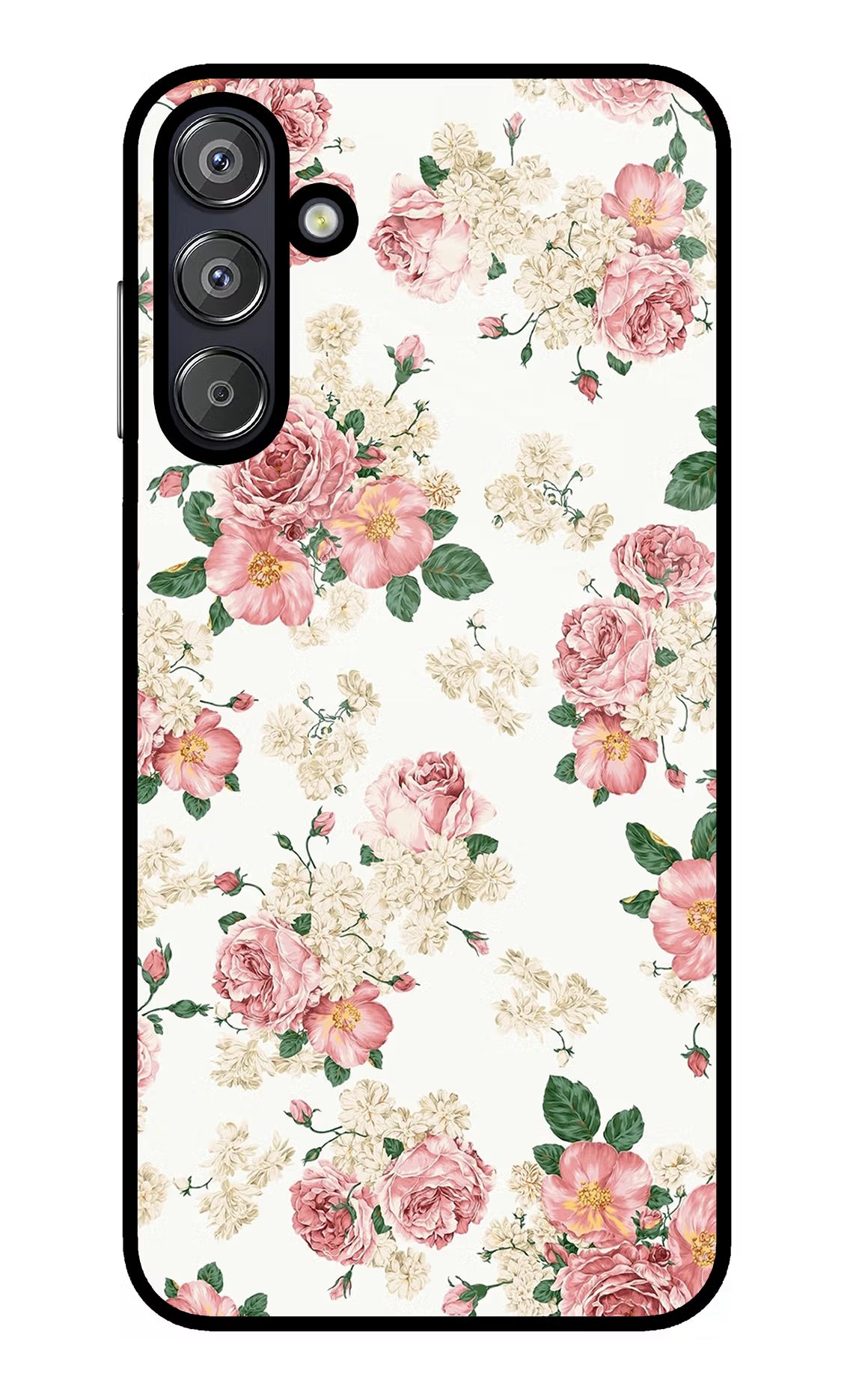 Flowers Samsung F15 5G Glass Case Back Cover by Casekaro