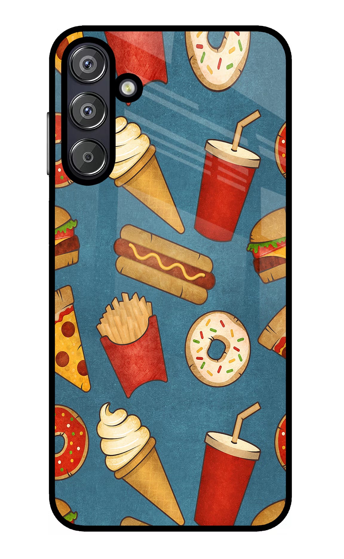 Foodie Samsung F15 5G Glass Case Back Cover by Casekaro