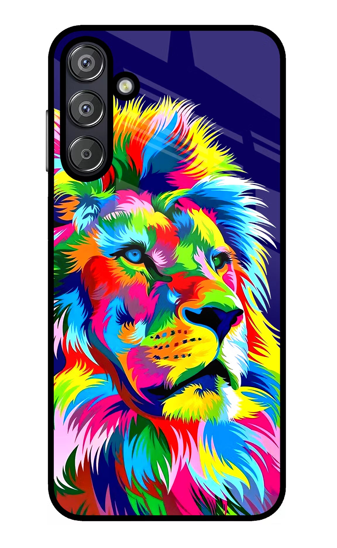 Vector Art Lion Samsung F15 5G Glass Case Back Cover by Casekaro