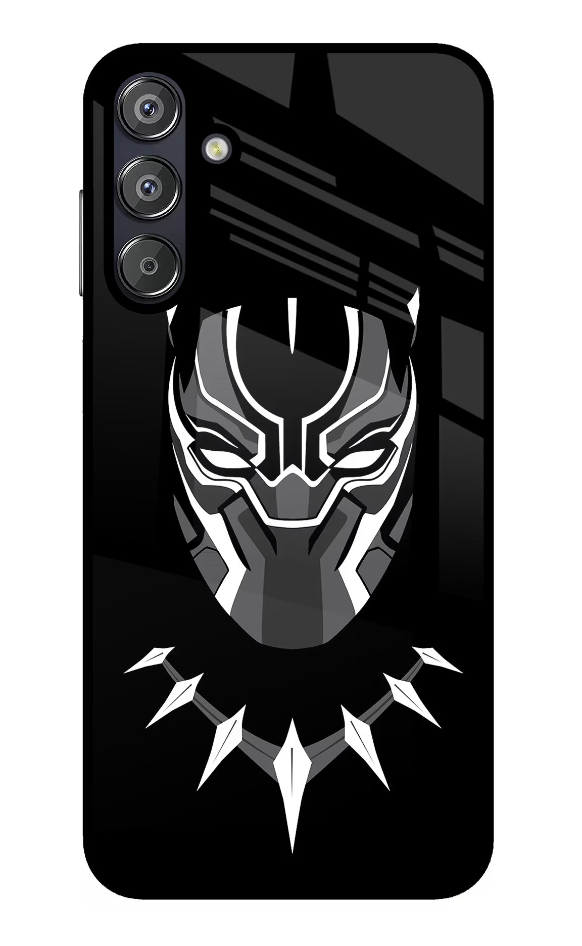 Black Panther Samsung F15 5G Glass Case Back Cover by Casekaro