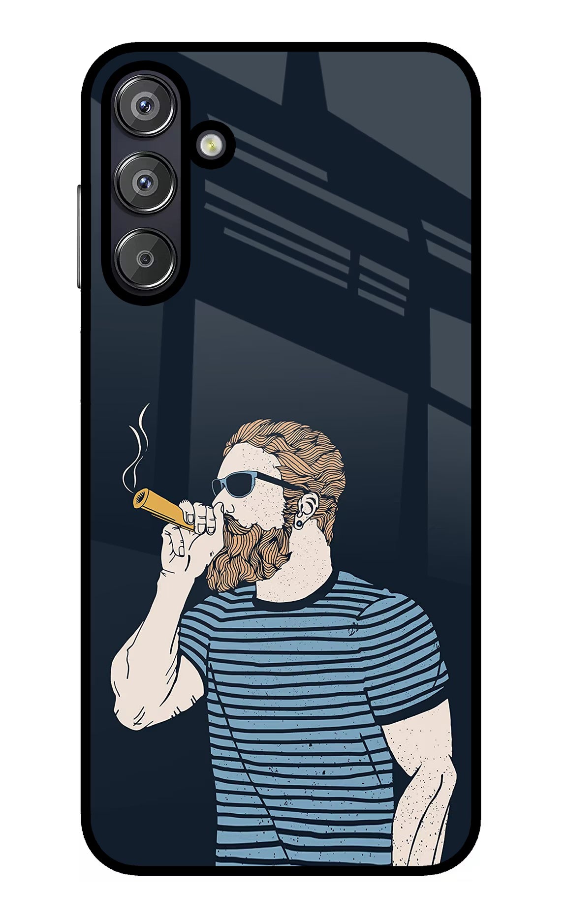 Smoking Samsung F15 5G Glass Case Back Cover by Casekaro