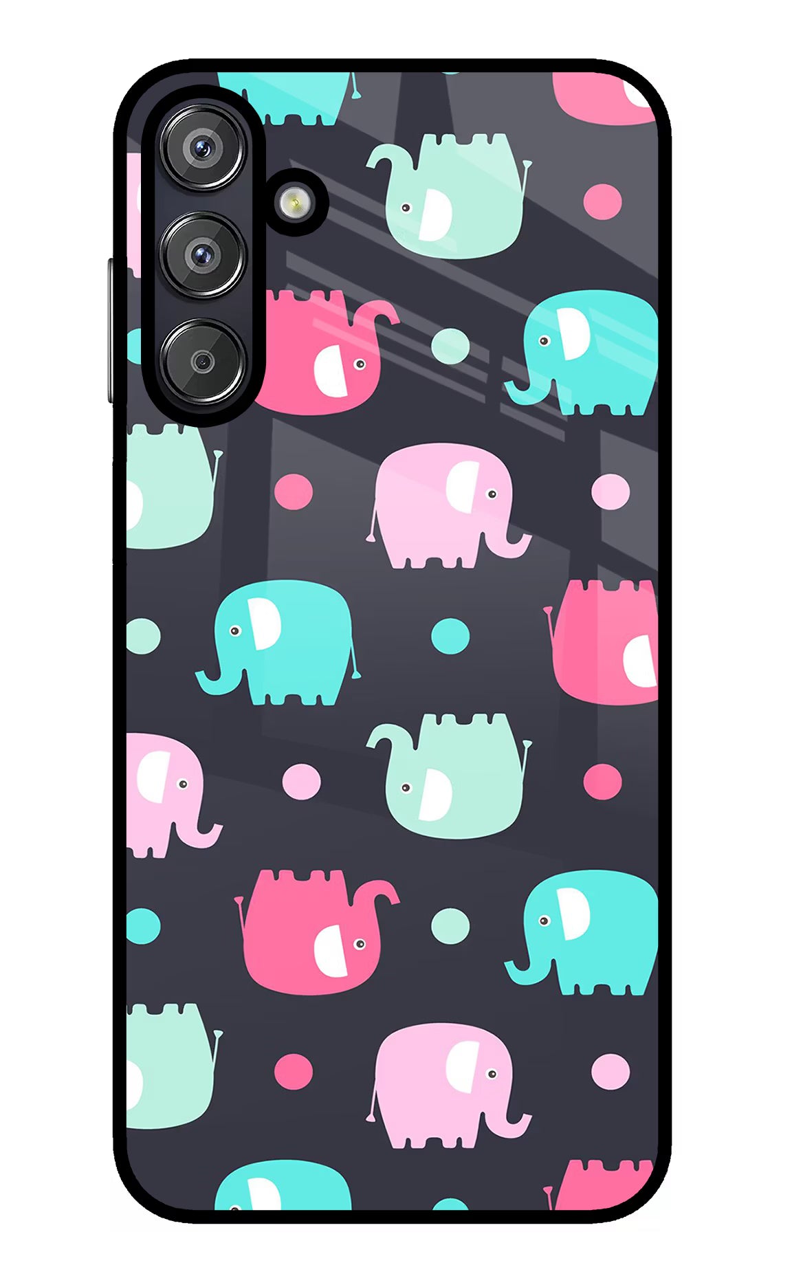 Elephants Samsung F15 5G Glass Case Back Cover by Casekaro