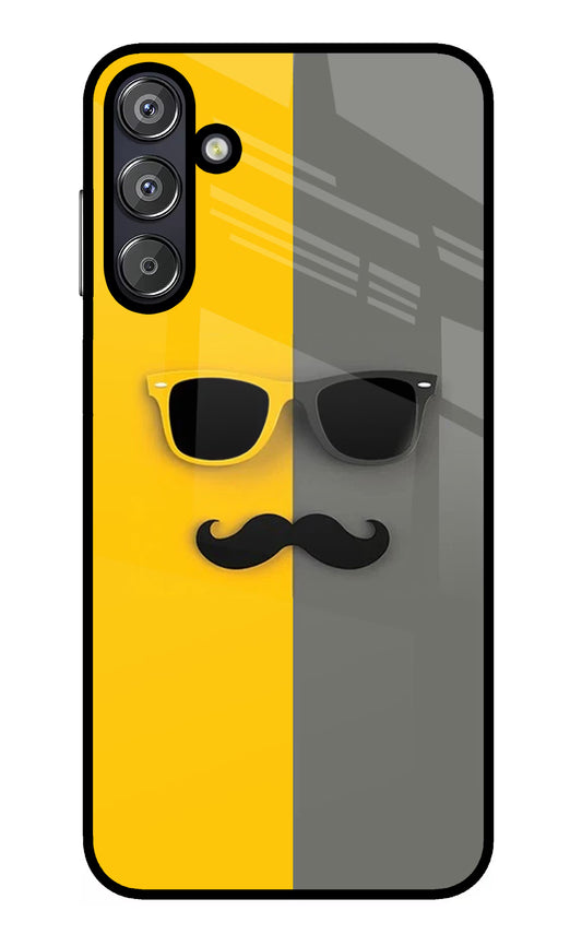 Sunglasses with Mustache Samsung F15 5G Glass Case