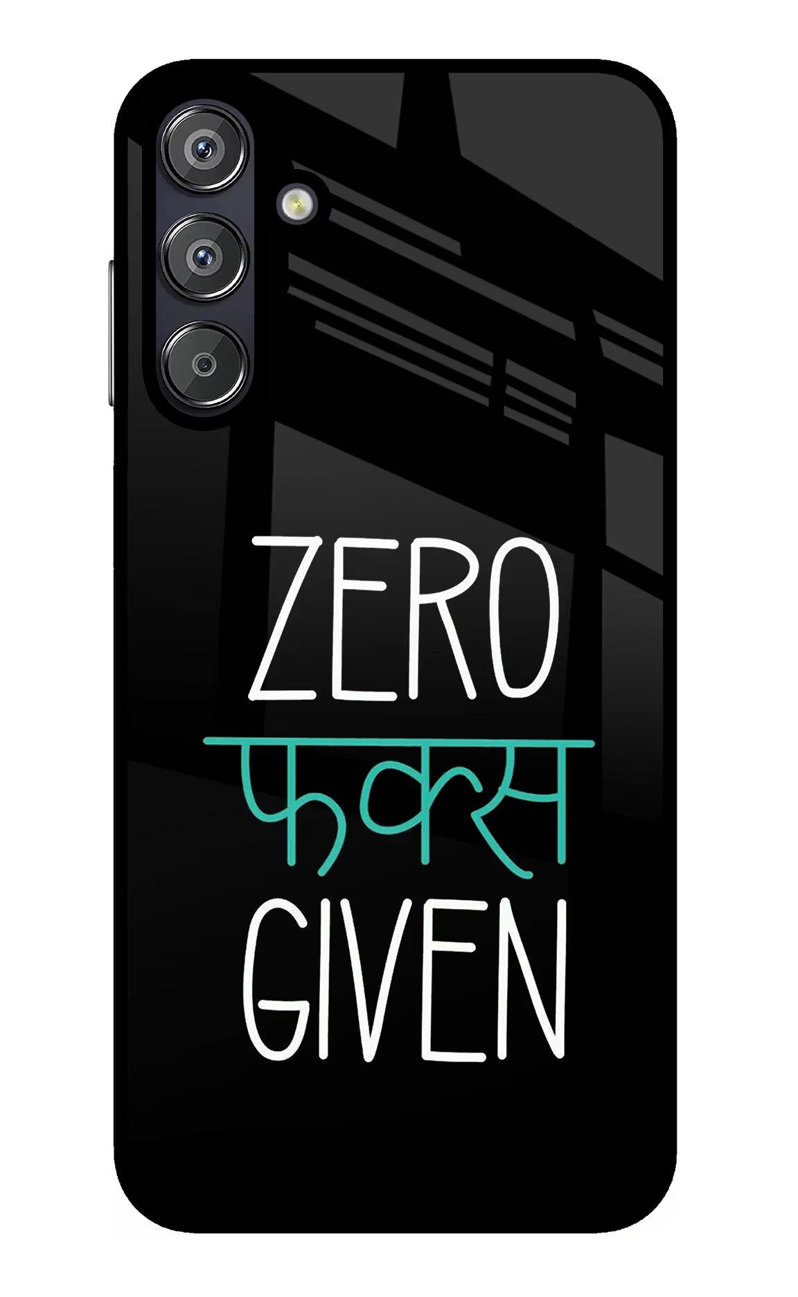 Zero Fucks Given Samsung F15 5G Glass Case Back Cover by Casekaro
