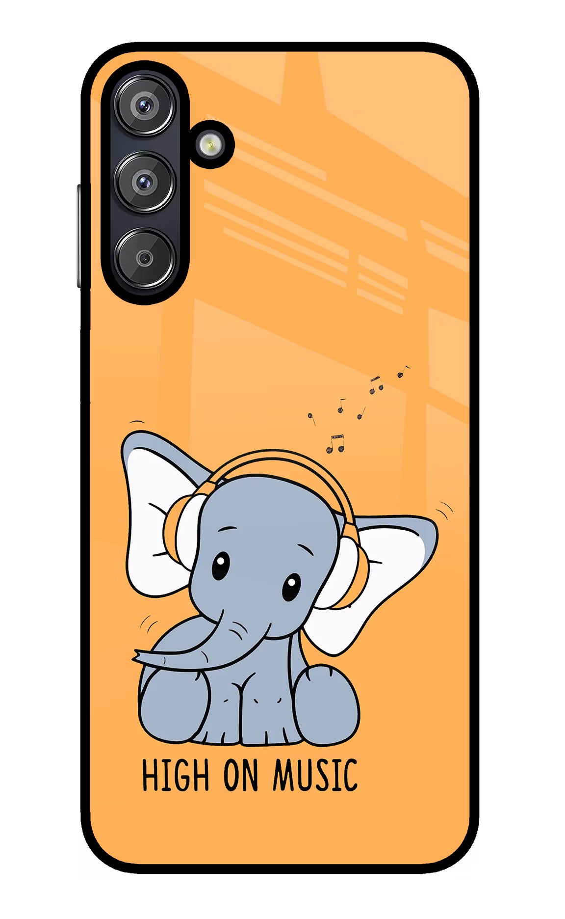 High On Music Samsung F15 5G Glass Case Back Cover by Casekaro