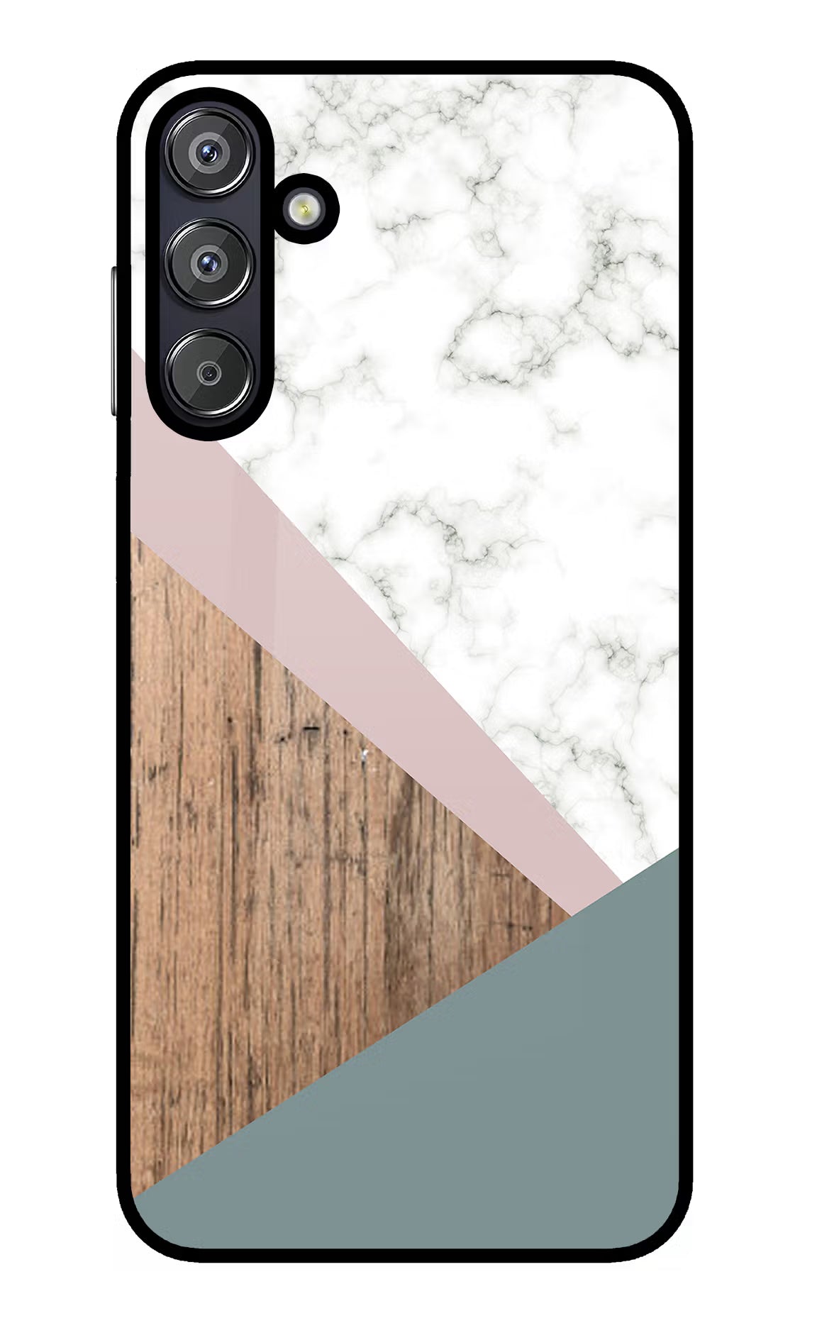Marble wood Abstract Samsung F15 5G Glass Case Back Cover by Casekaro