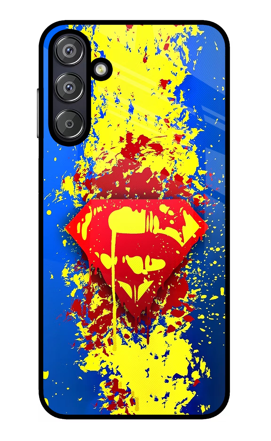 Superman logo Samsung F15 5G Glass Case Back Cover by Casekaro