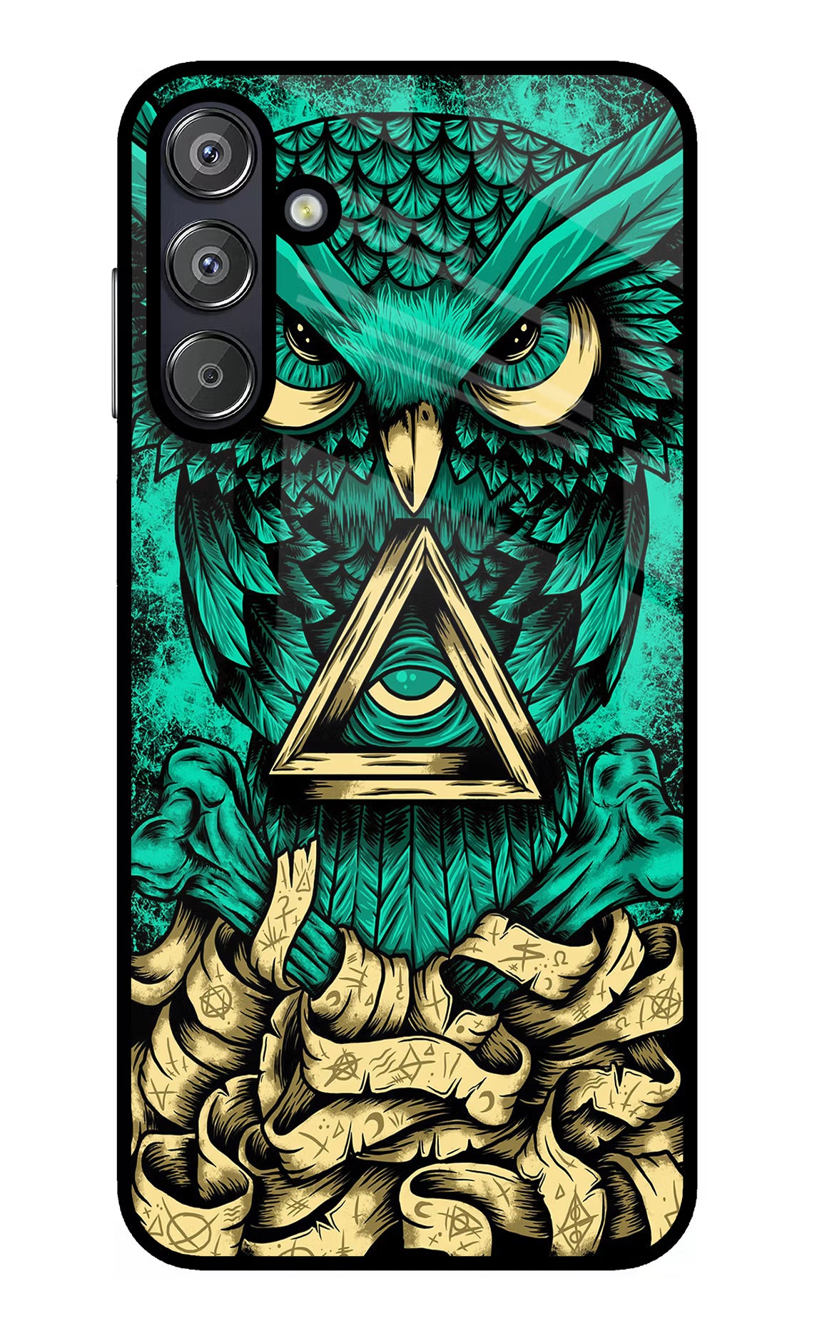 Green Owl Samsung F15 5G Glass Case