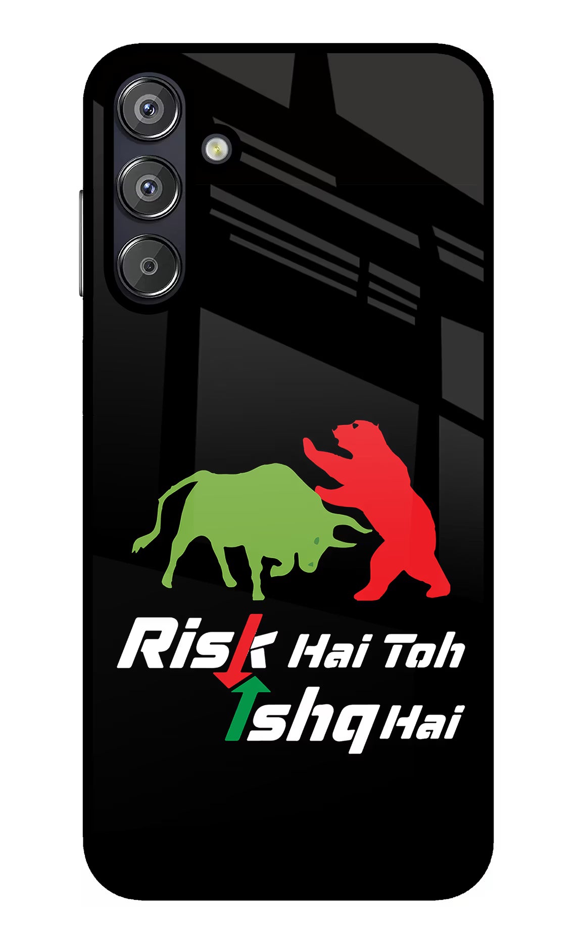 Risk Hai Toh Ishq Hai Samsung F15 5G Glass Case Back Cover by Casekaro