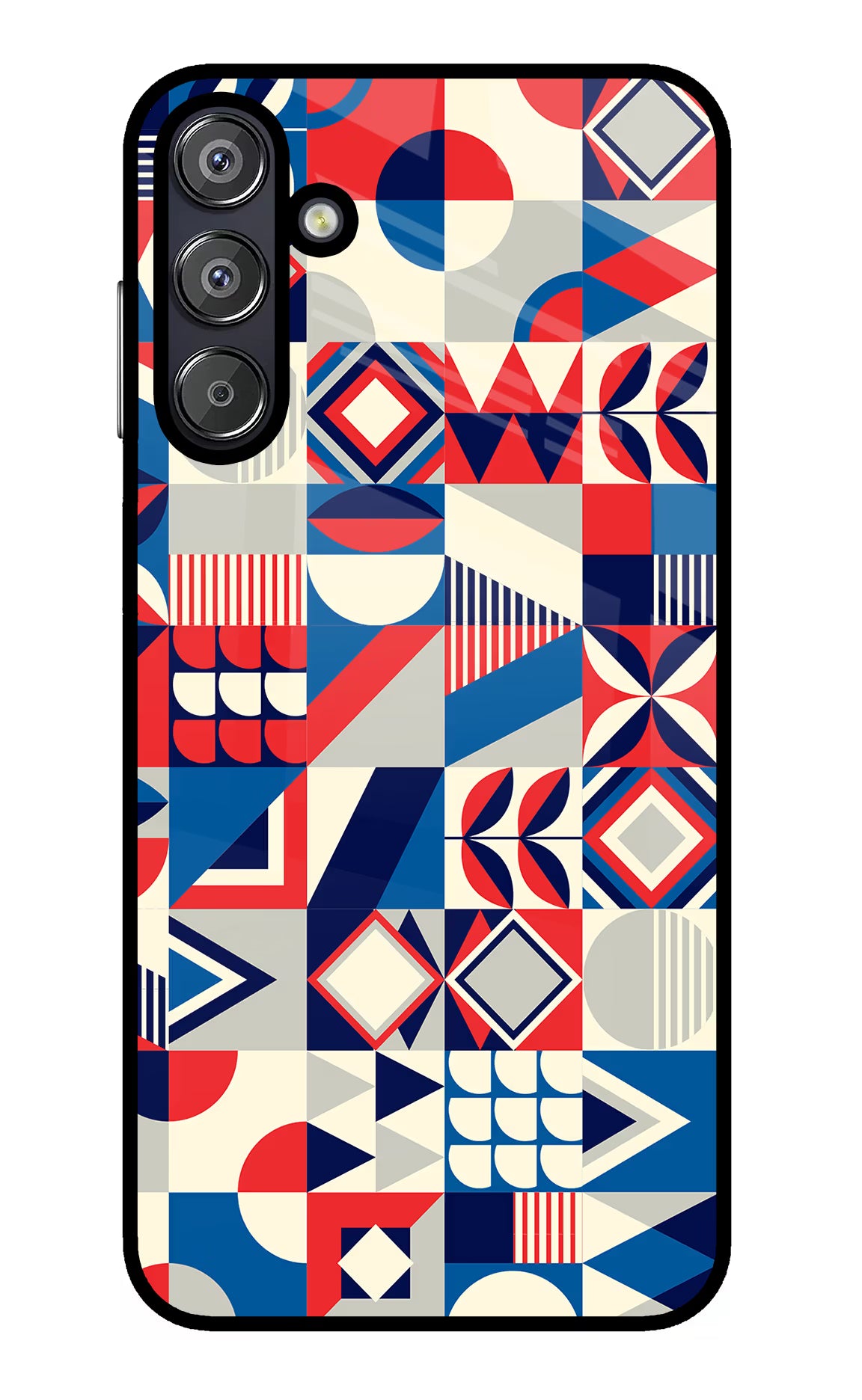 Colorful Pattern Samsung F15 5G Glass Case Back Cover by Casekaro