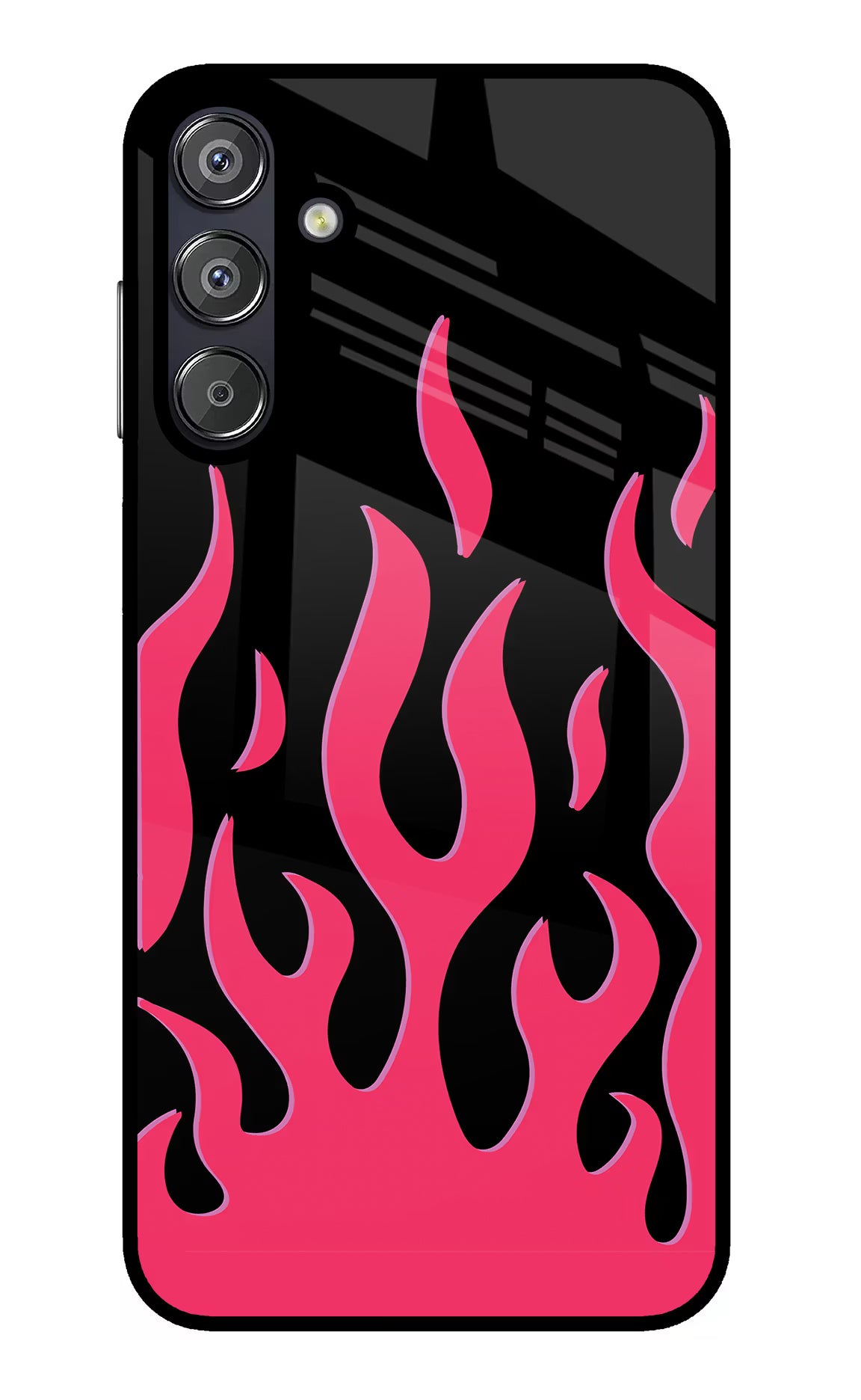 Fire Flames Samsung F15 5G Glass Case Back Cover by Casekaro