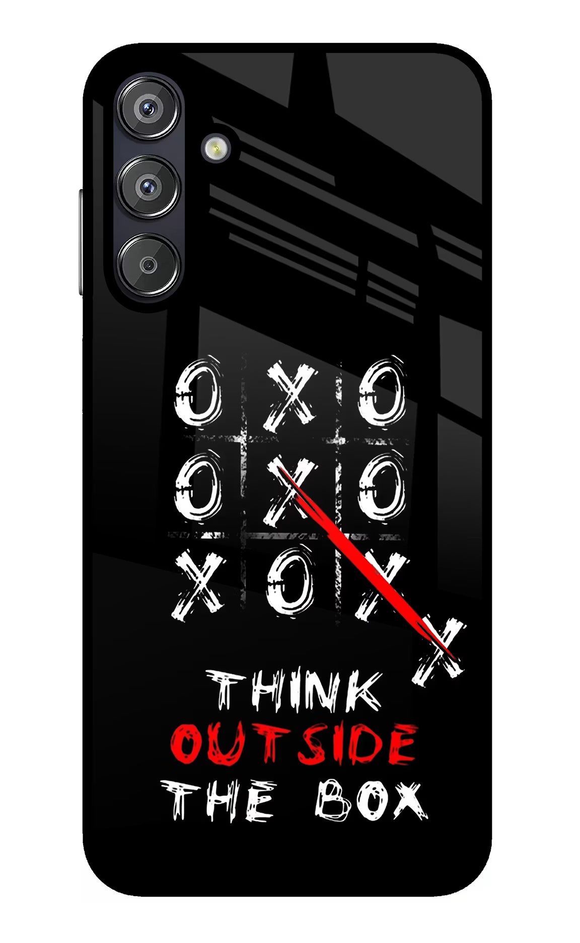 Think out of the BOX Samsung F15 5G Glass Case Back Cover by Casekaro
