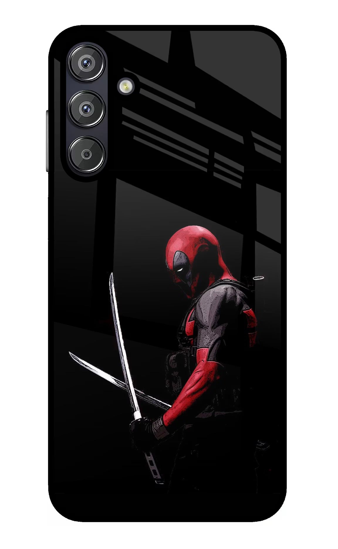 Deadpool Samsung F15 5G Glass Case Back Cover by Casekaro