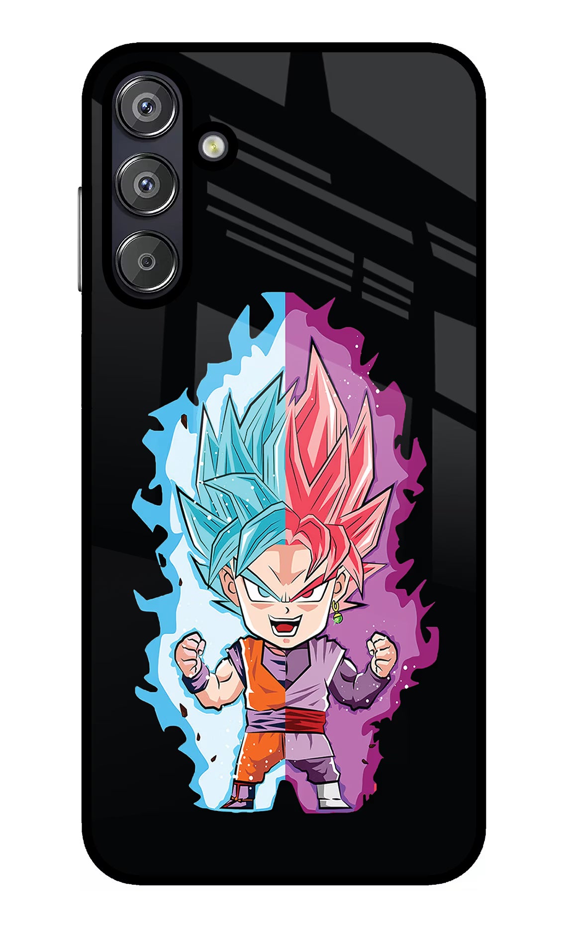 Chota Goku Samsung F15 5G Glass Case Back Cover by Casekaro
