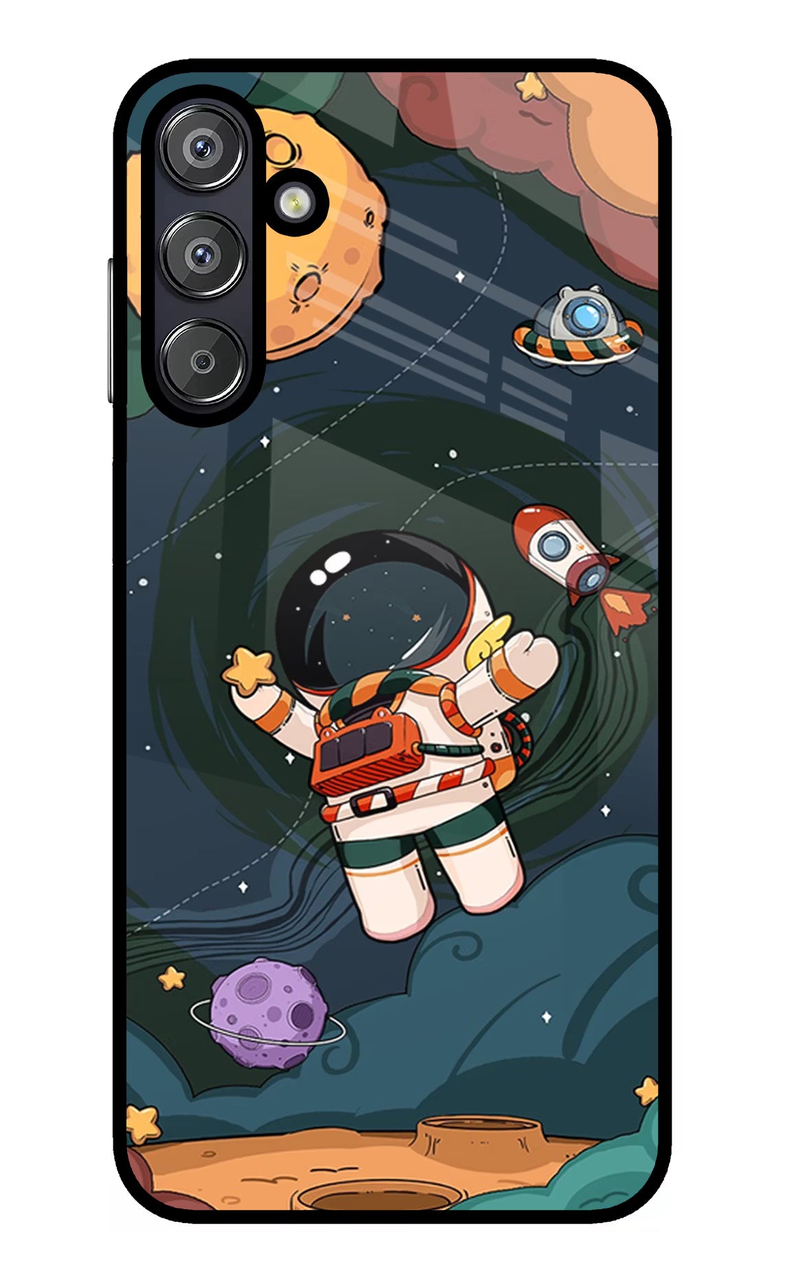 Cartoon Astronaut Samsung F15 5G Glass Case