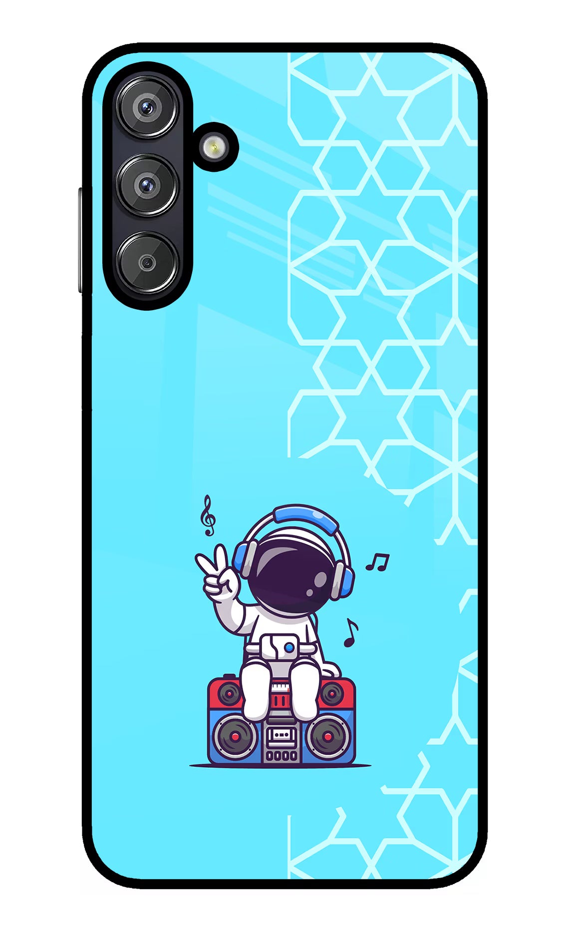 Cute Astronaut Chilling Samsung F15 5G Glass Case
