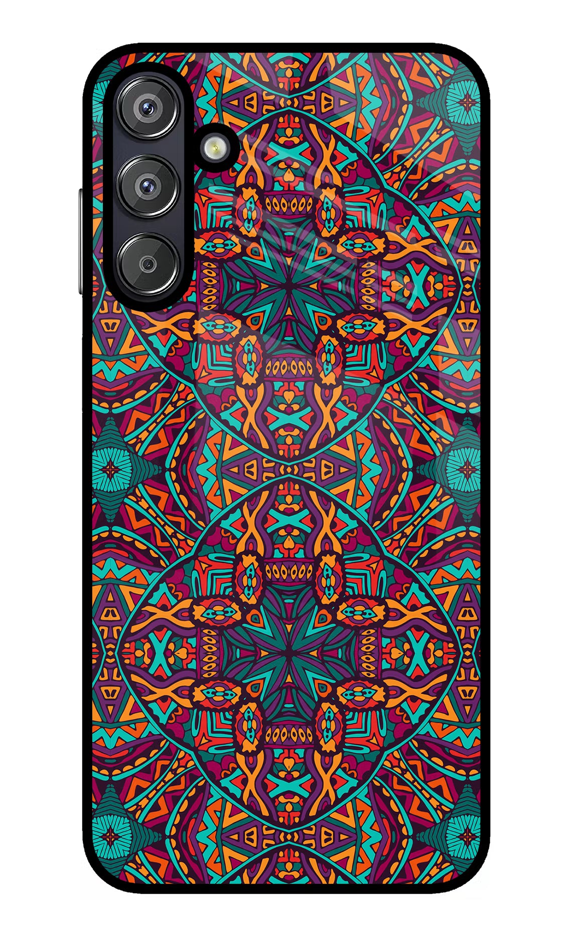 Colour Mandala Samsung F15 5G Glass Case Back Cover by Casekaro
