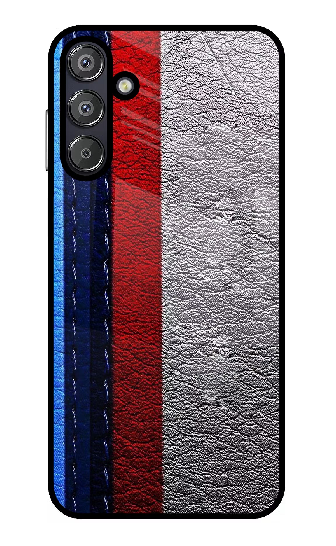 BMW Stripes Samsung F15 5G Glass Case Back Cover by Casekaro