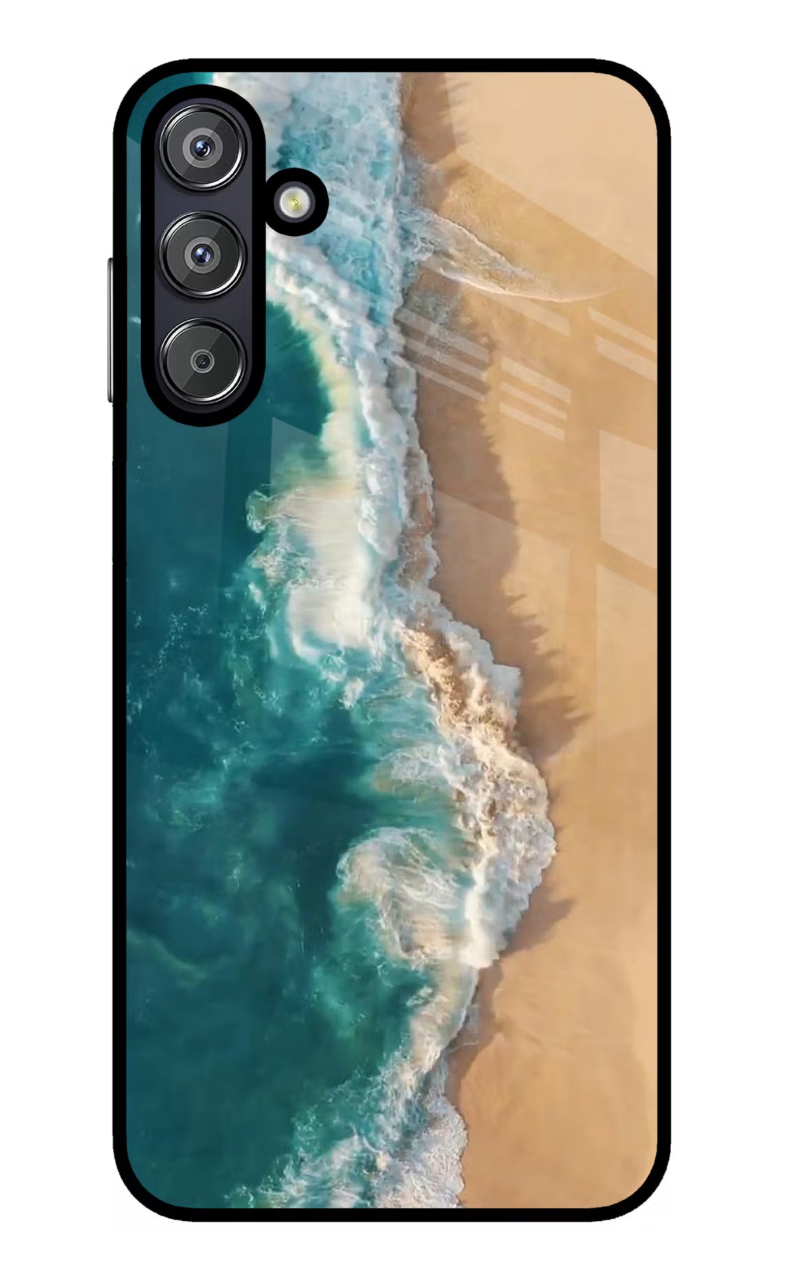 Ocean Beach Samsung F15 5G Glass Case Back Cover by Casekaro