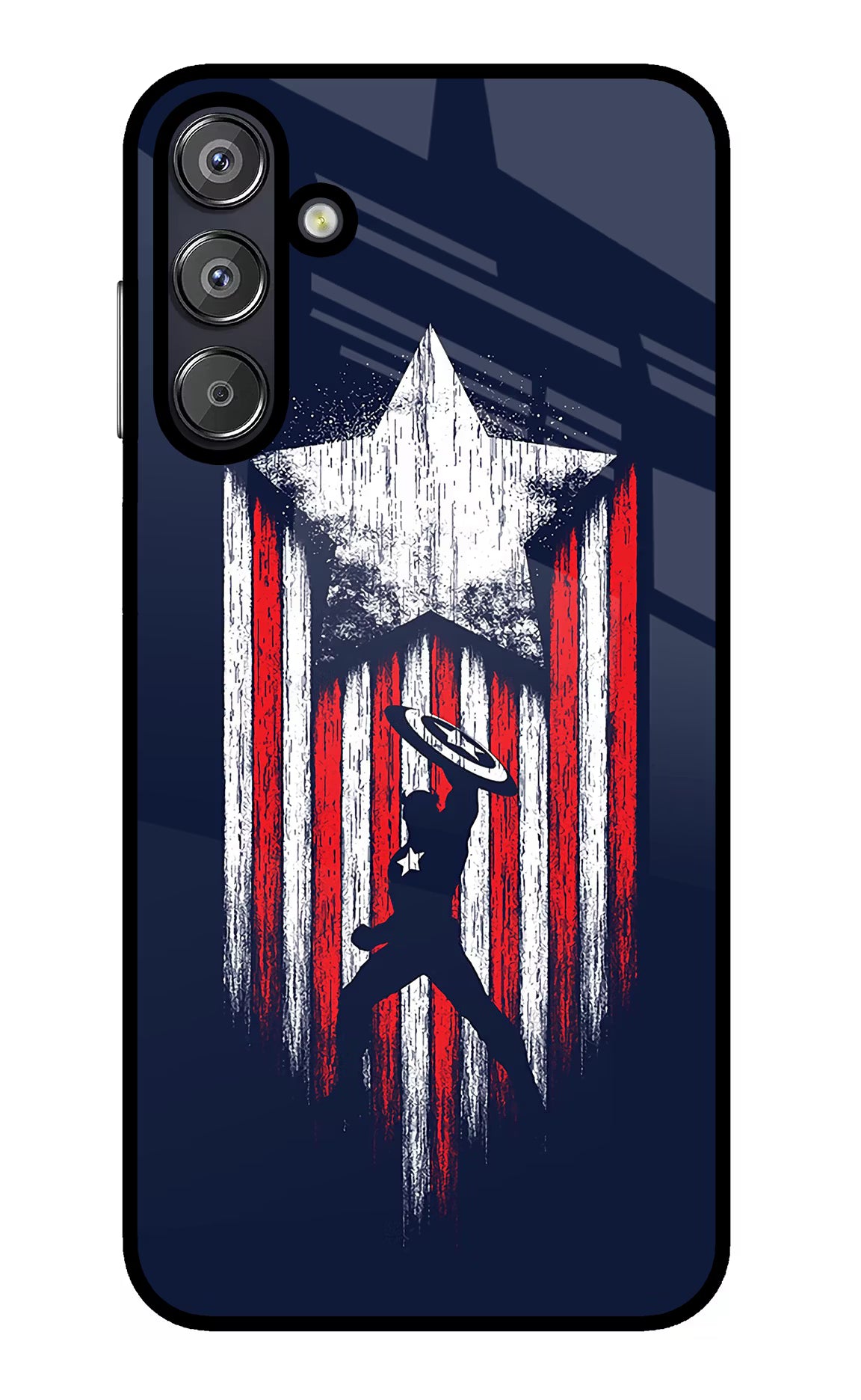 Captain America Marvel Art Samsung F15 5G Glass Case Back Cover by Casekaro