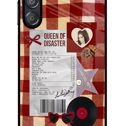 Queen of Disaster Samsung F15 5G Glass Case Back Cover by Casekaro