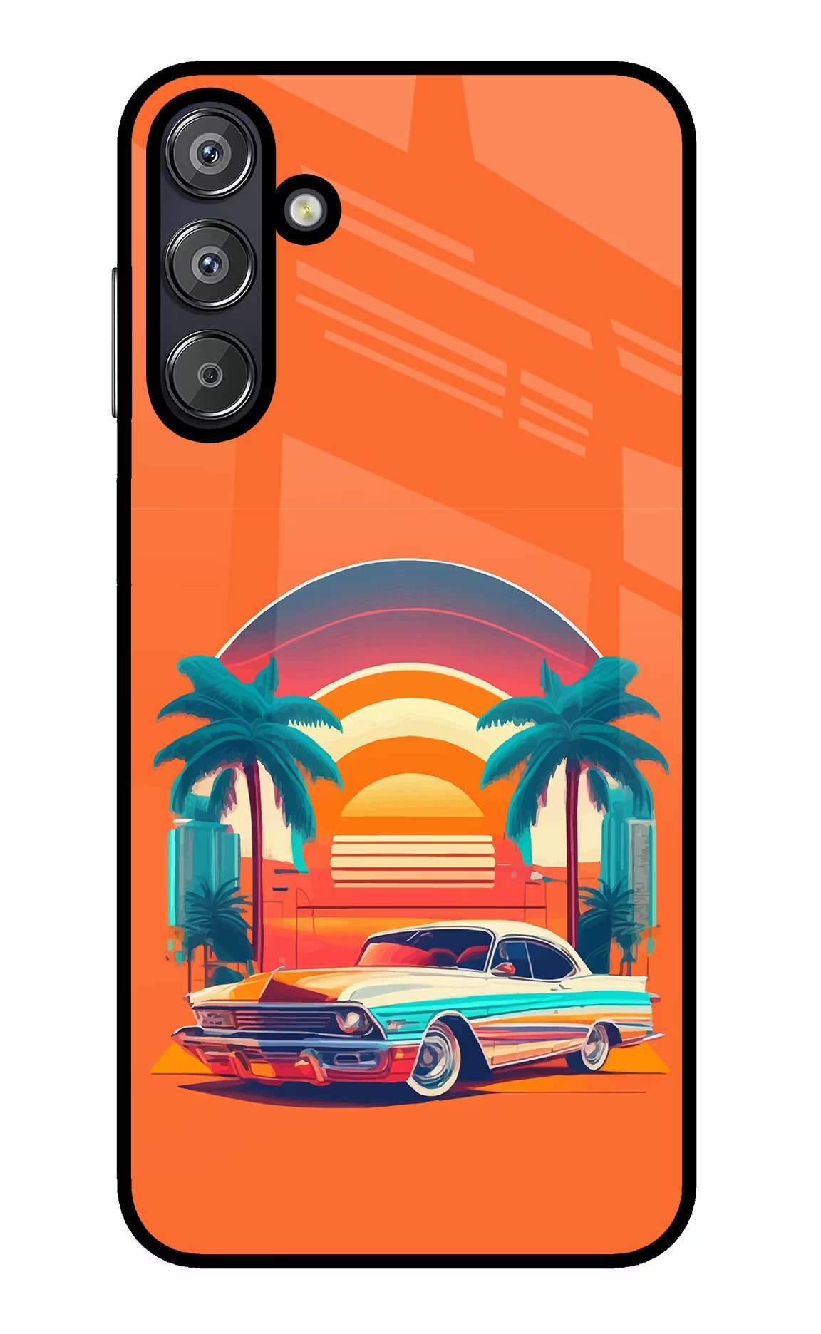 Palm Drive 80s Samsung F15 5G Glass Case