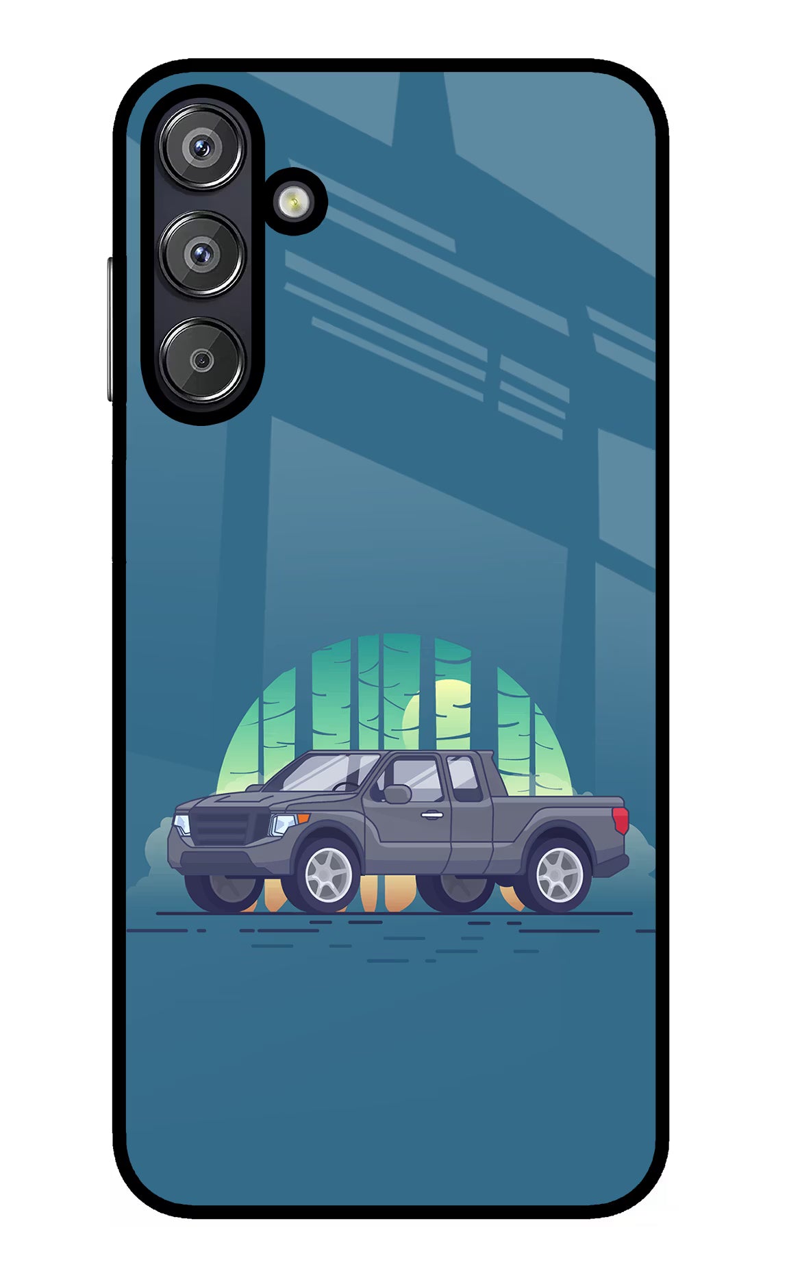 Retro Garage Vibe Samsung F15 5G Glass Case Back Cover by Casekaro