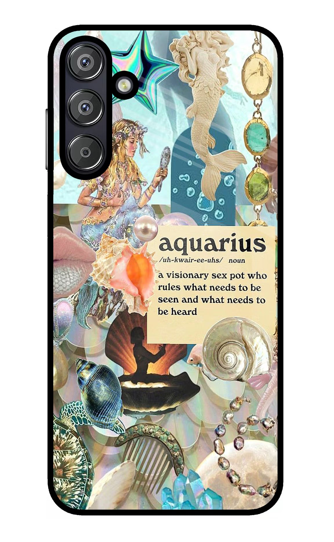 Aquarius Zodiac Samsung F15 5G Glass Case Back Cover by Casekaro