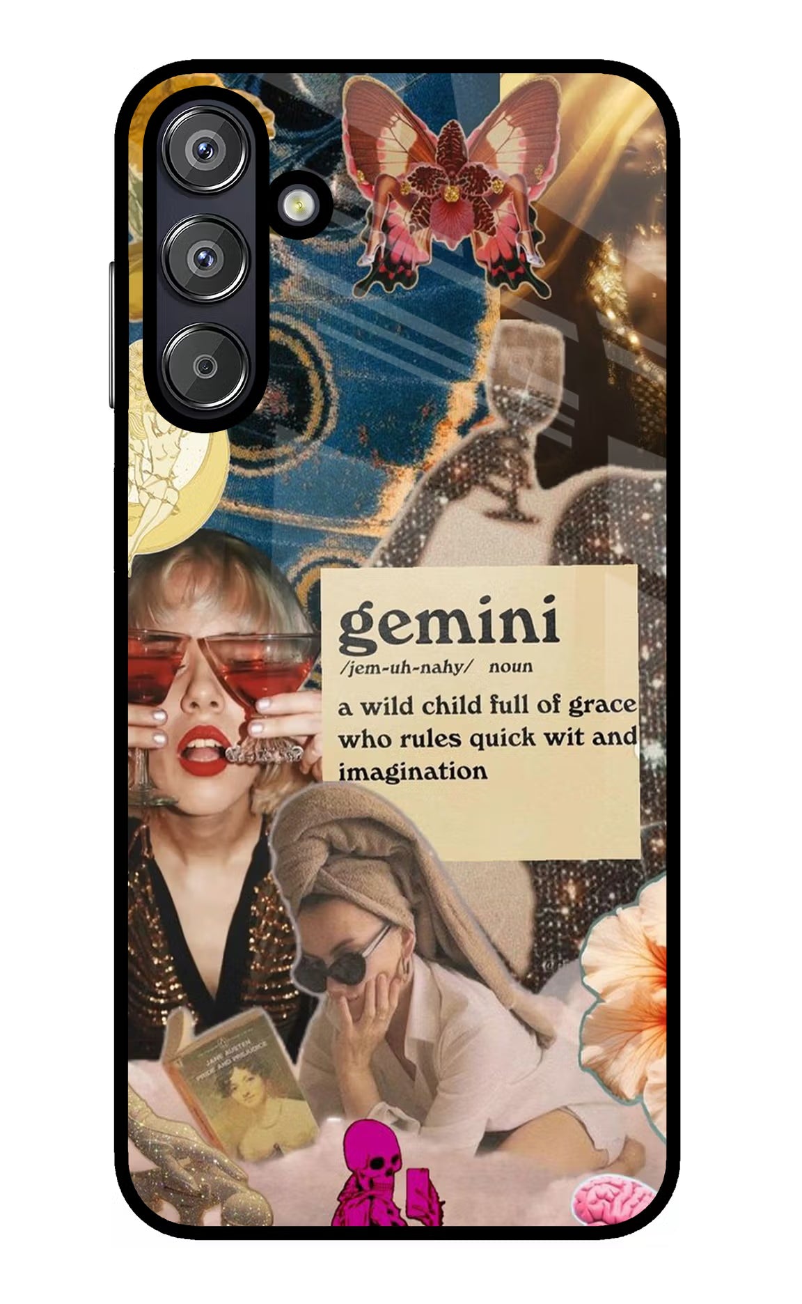 Gemini Zodiac Samsung F15 5G Glass Case Back Cover by Casekaro