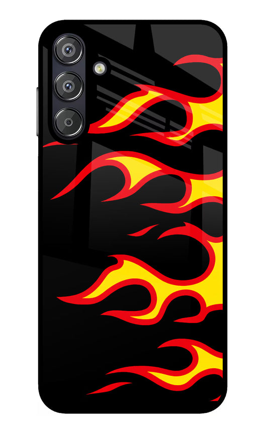 Side Sweep Flames Samsung F15 5G Glass Case