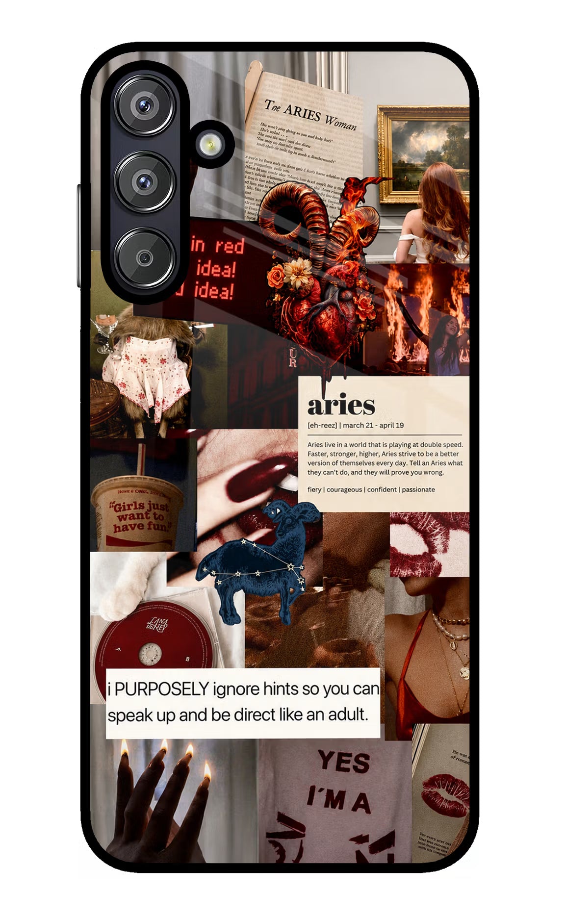 Zodiac Aries Samsung F15 5G Glass Case