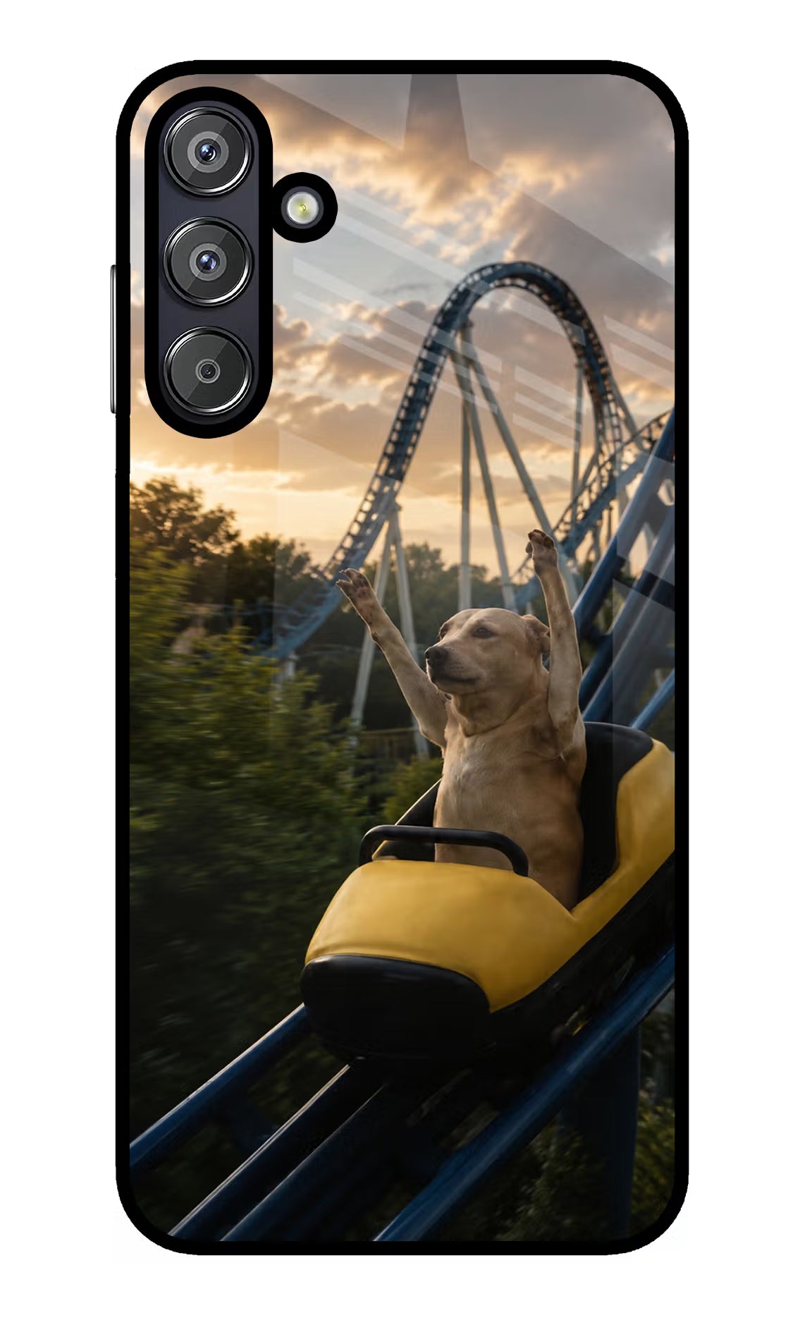 Rollercoaster Dog Samsung F15 5G Glass Case