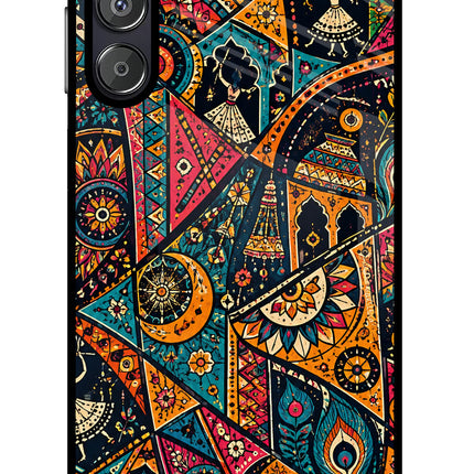 Folk Print Samsung F15 5G Glass Case