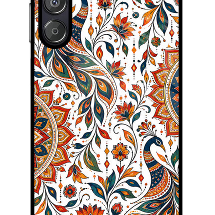 White Mayura Samsung F15 5G Glass Case
