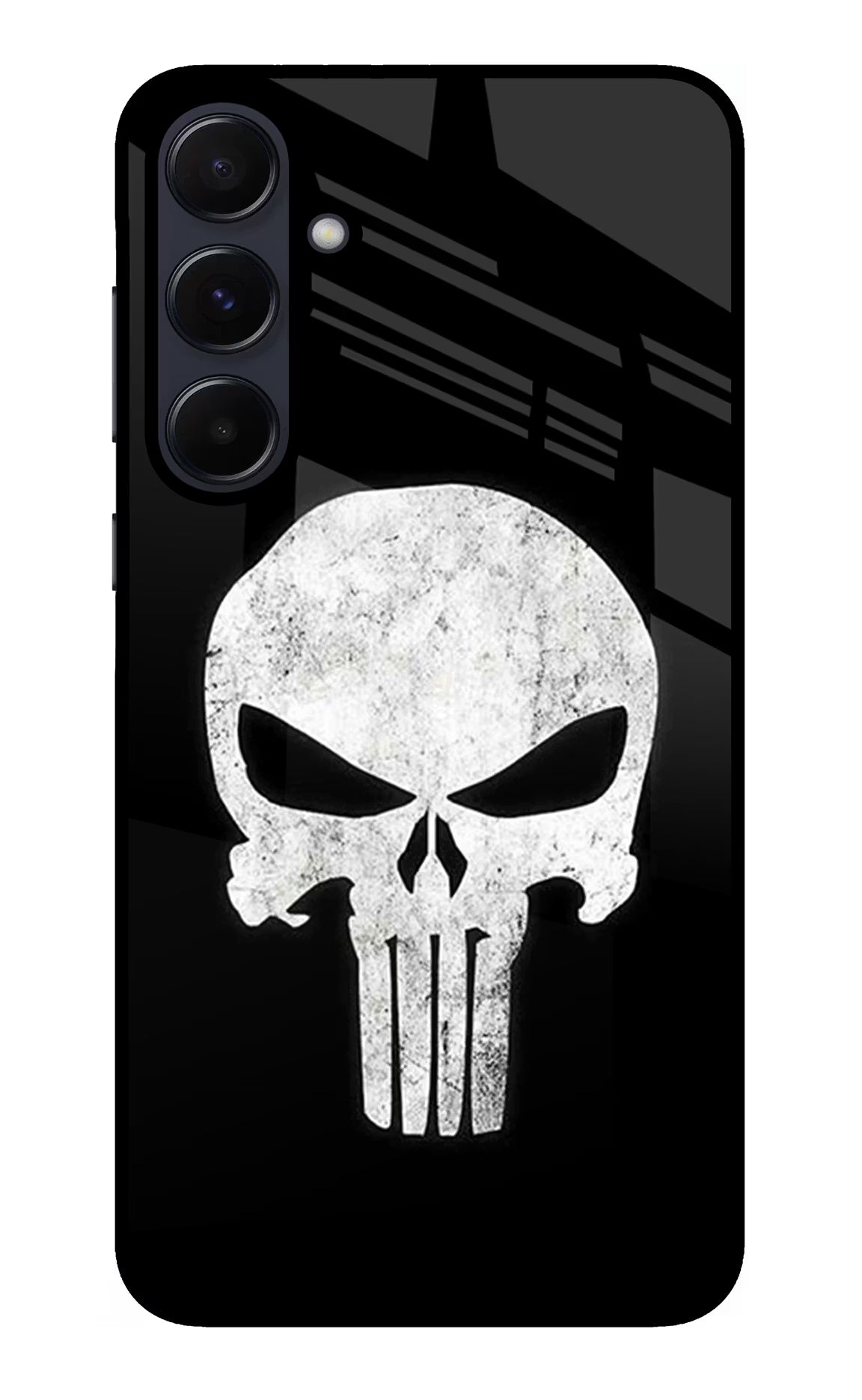 Punisher Skull Samsung A55 5G Glass Case Back Cover by Casekaro