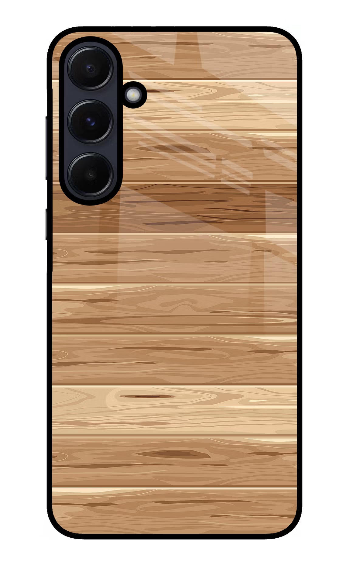 Wooden Vector Samsung A55 5G Glass Case Back Cover by Casekaro