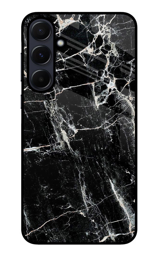 Black Marble Texture Samsung A55 5G Glass Case