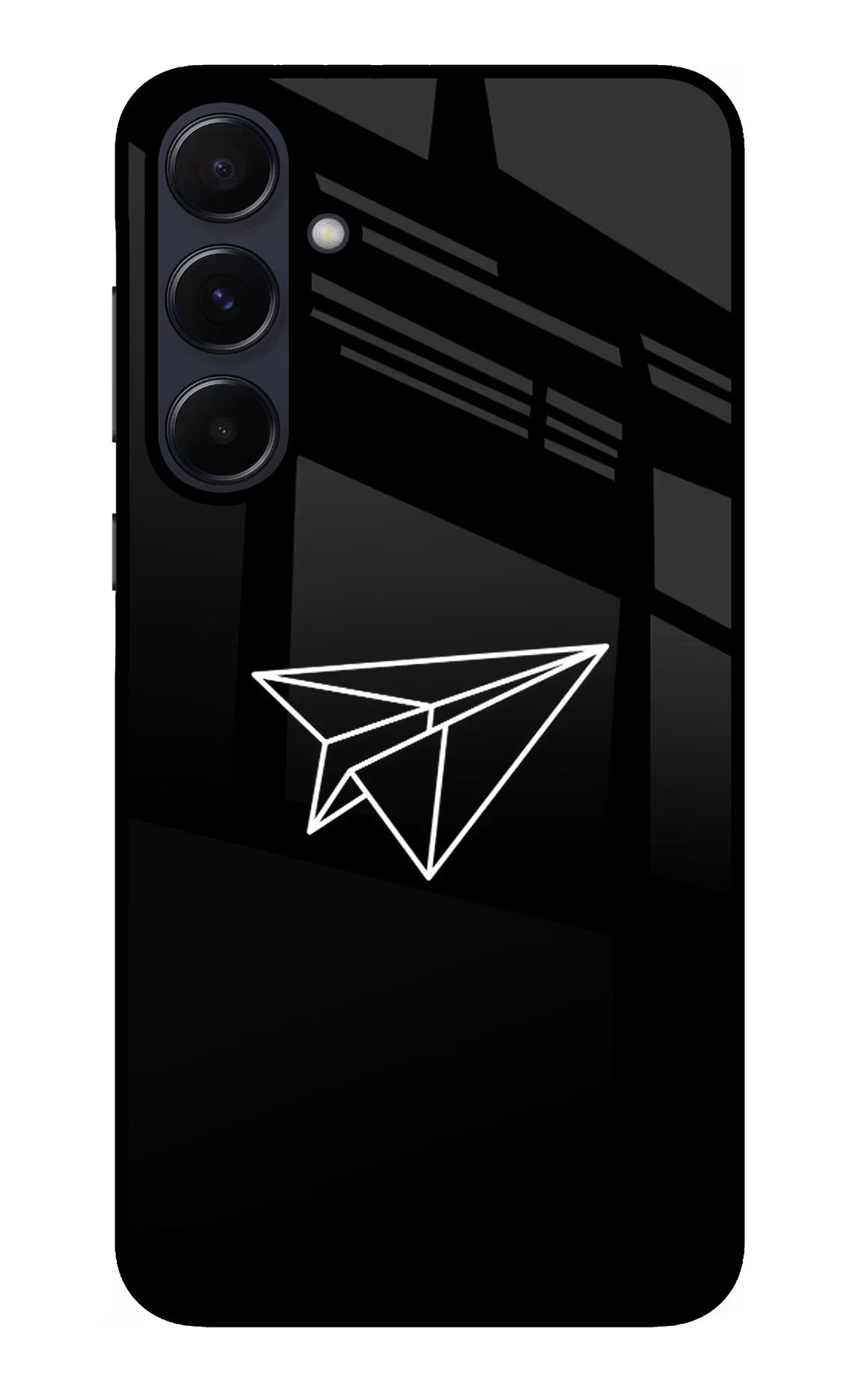 Paper Plane White Samsung A55 5G Glass Case Back Cover by Casekaro