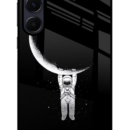 Moon Space Samsung A55 5G Glass Case Back Cover by Casekaro