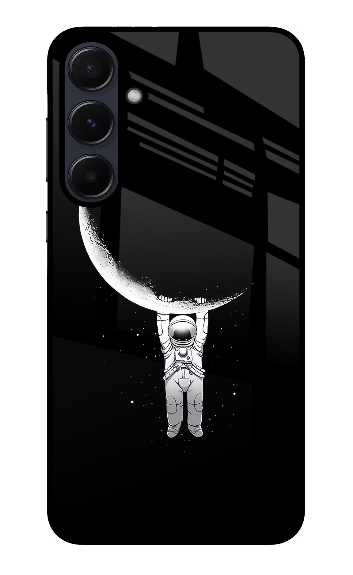 Moon Space Samsung A55 5G Glass Case Back Cover by Casekaro