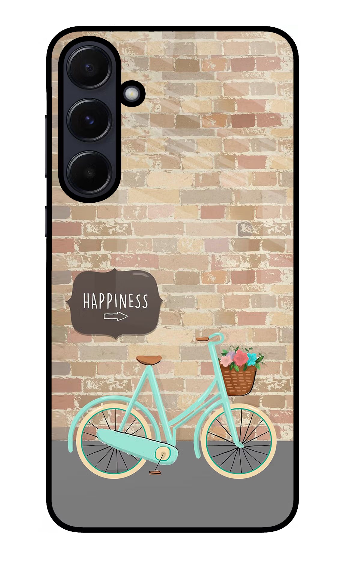 Happiness Artwork Samsung A55 5G Glass Case Back Cover by Casekaro
