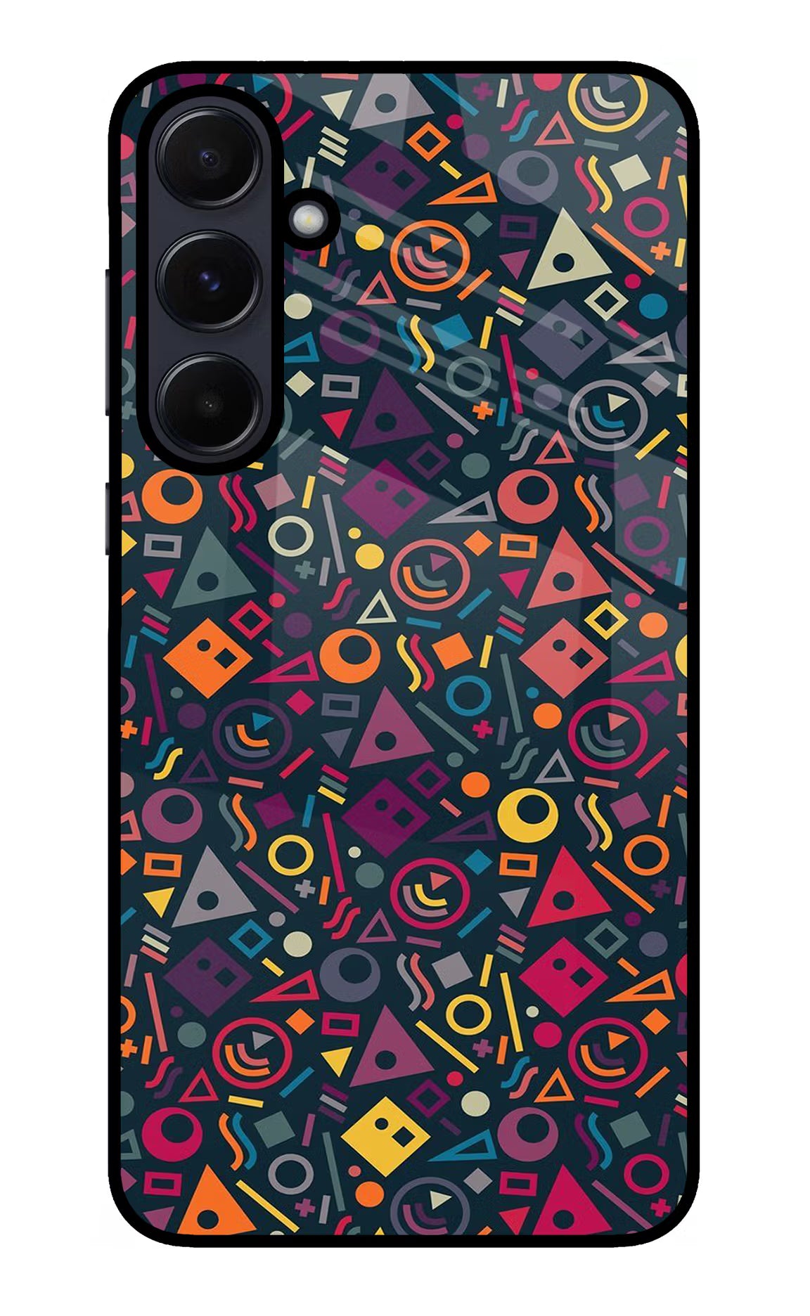 Geometric Abstract Samsung A55 5G Glass Case Back Cover by Casekaro